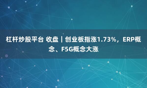 杠杆炒股平台 收盘｜创业板指涨1.73%，ERP概念、F5G概念大涨