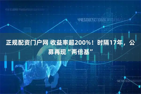 正规配资门户网 收益率超200%！时隔17年，公募再现“两倍基”